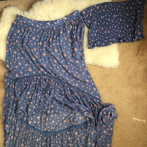 AE High Low Skirt and Tube Top Matching Set